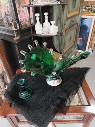 Centro de mesa Cristal Murano Verde