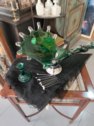 Centro de mesa Cristal Murano Verde