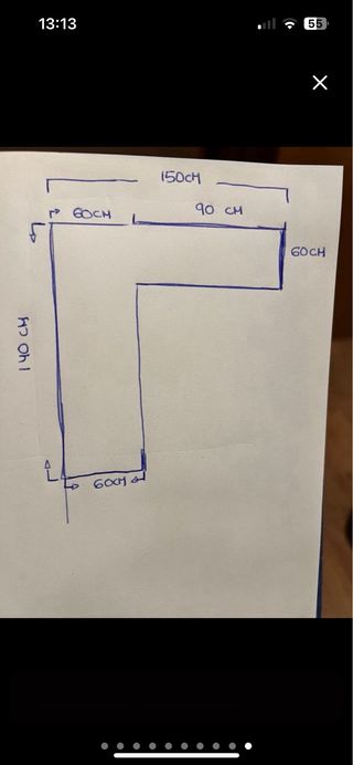 Escritorio de esquina madera y metal