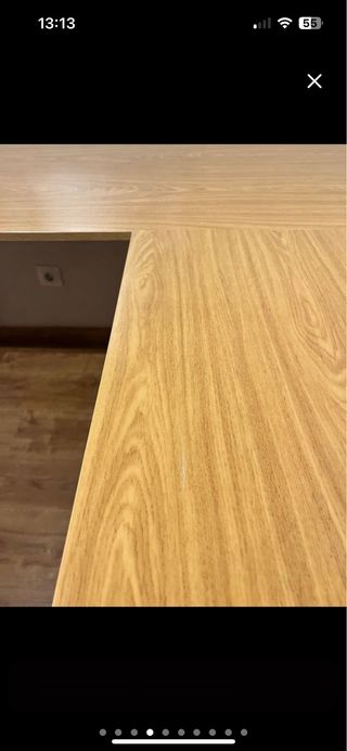 Escritorio de esquina madera y metal