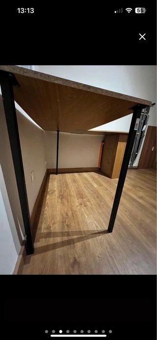 Escritorio de esquina madera y metal