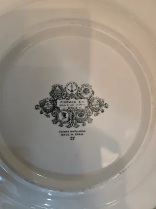 Set 4 Platos 3 planos 1 hondo Porcelana La Cartuja