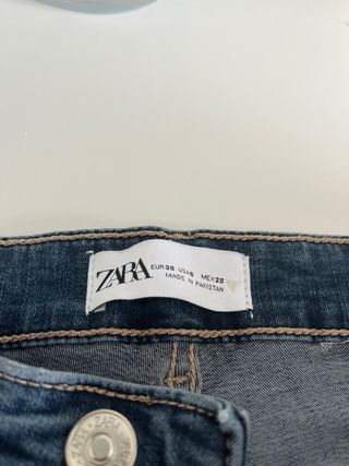 Tejanos Zara Mujer Pitillo Azul