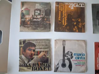 Lote 8 Vinilos 7" Folk y Rock Catalán Años 60