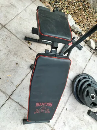 Rack musculación y banco