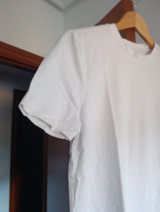 Camiseta Blanca Primark Slim Fit T. S (Elástica)