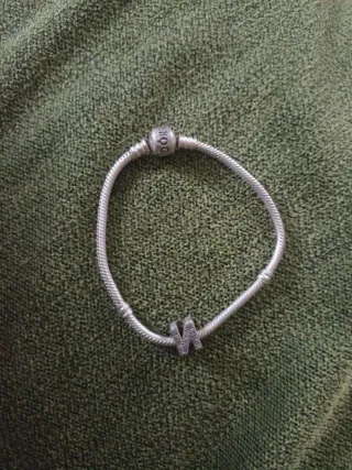 Pulsera Pandora Plata Abalorio Letra N