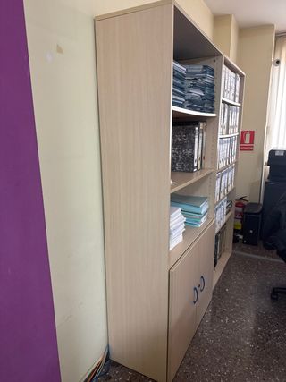 Armario de melamina beige con puertas