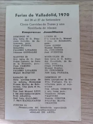 Programas de mano corridas de toros