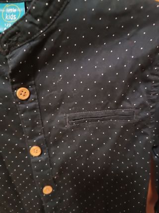 Camisa infantil Little Kids azul lunares