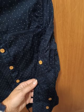 Camisa infantil Little Kids azul lunares