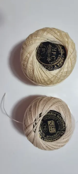 2 Ovillos Hilo Crochet Especial Coats Beige