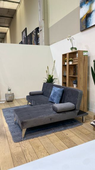 Sofá Cama Negro Piel Sintética