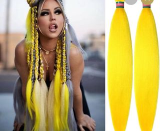 Vendo 4 Extensiones de Cabello Trenzado Amarillo