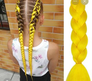 Vendo 4 Extensiones de Cabello Trenzado Amarillo