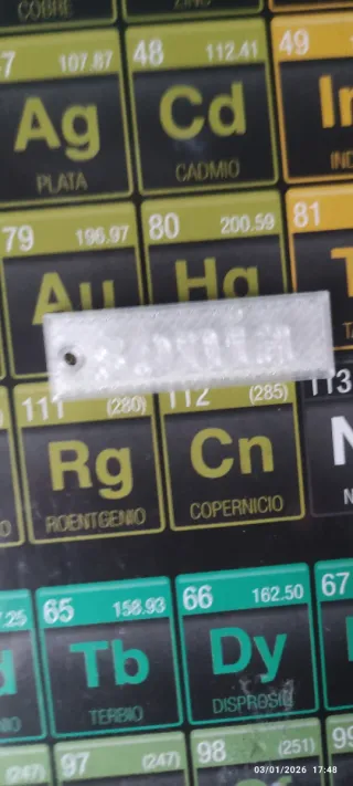 Llavero con frase personalizable