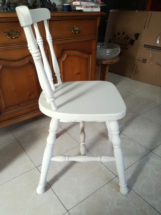 2 Sillas Rústicas Madera Pintadas