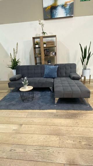 Sofá Cama Negro Piel Sintética