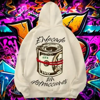 Sudadera Negra con Diseño personalizado callejero.
