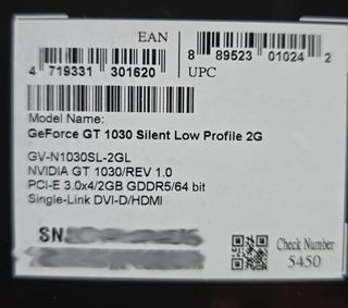 Gigabyte Nvidia Geforce GT 1030 Silent 2GB