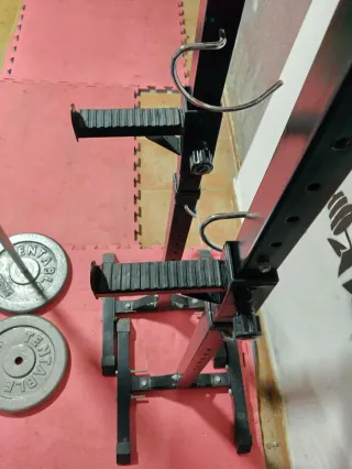 RACK MUSCULACION SOPORTE BARRA OLÍMPICA178CM PESAS