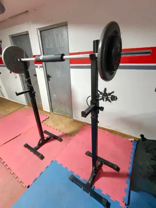 RACK MUSCULACION SOPORTE BARRA OLÍMPICA178CM PESAS