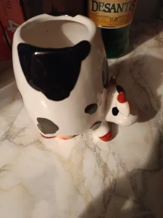 Tazza Mucca Ceramica Nera Bianca