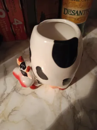Tazza Mucca Ceramica Nera Bianca