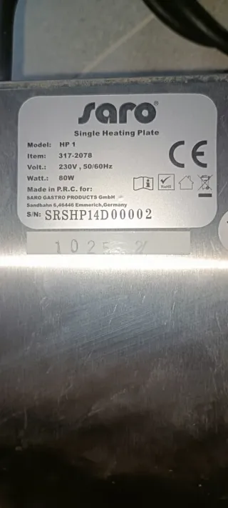 Calentador de platos Saro