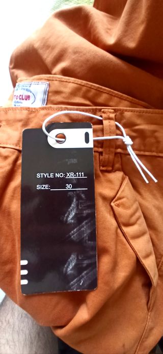 Pantalón corto naranja, bajo reversible + Cinturón