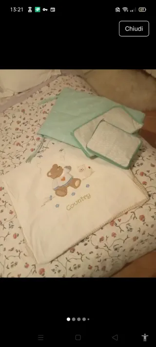 Lotto per culla e cambio pannolino