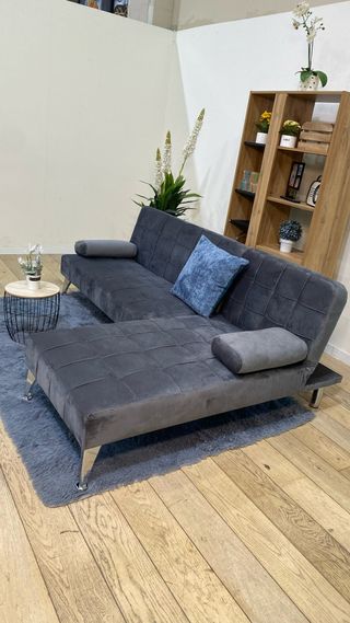 Sofá Cama Negro Piel Sintética