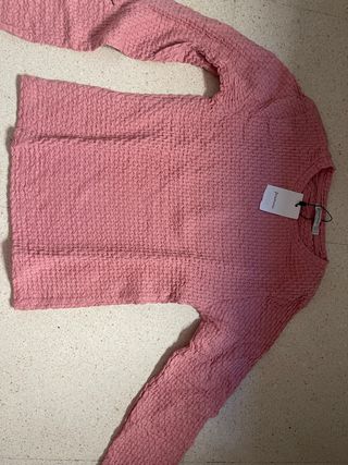 Jersey Stradivarius rosa texturizado