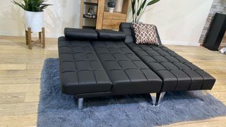 Sofá Cama Negro Piel Sintética