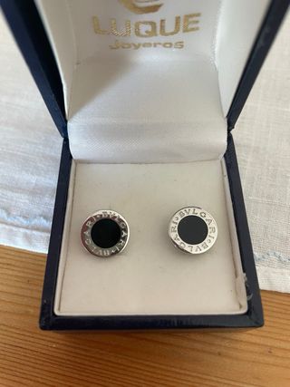 Pendientes Bvlgari Plata y Ónix