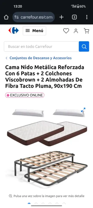 Cama nido Carrefour 90x190 cm