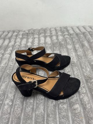 Sandalias Tacón Negras Talla 38