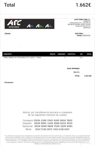 Turbo Híbrido ATC X 400cv Audi 3.0 TDI