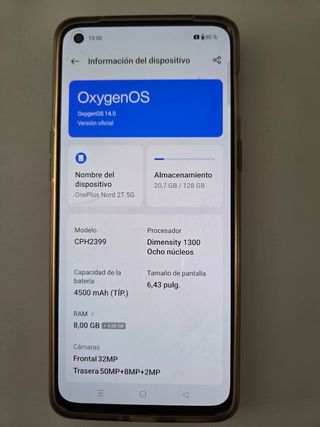 Móvil OnePlus Nord 2T Gray