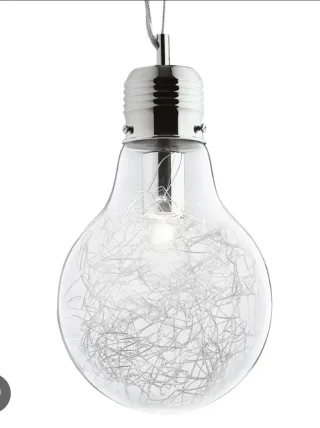 Lámpara Bombilla Transparente con Hilo Metálico