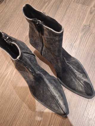 Botines Cowboy Denim Negro Talla 39