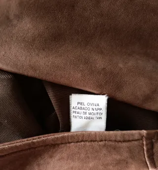 Cazadora cuero mujer Zara marrón