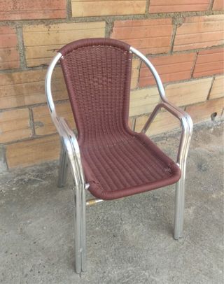 Silla aluminio y ratán sintético exterior