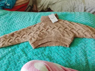 Jersey Zara corto niña beige taya 6 dos jerseys