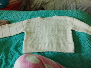 Jersey Zara corto niña beige taya 6 dos jerseys