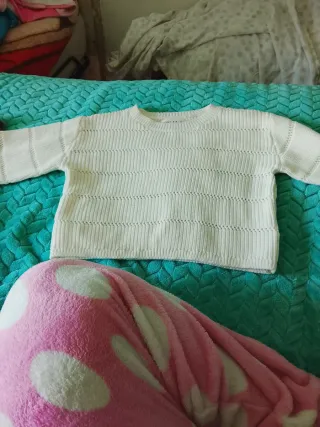 Jersey Zara corto niña beige taya 6 dos jerseys