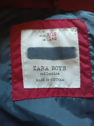 Chaleco Zara Rojo Talla 9-10 años