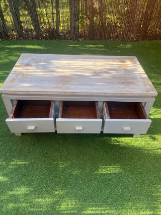 Mesita de centro elevable con cajones