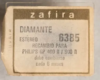 Aguja Tocadiscos Philips GP 400/500 Diamante