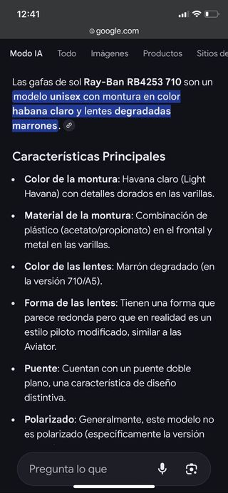 Gafas Ray-Ban Aviador Marrón y Dorado